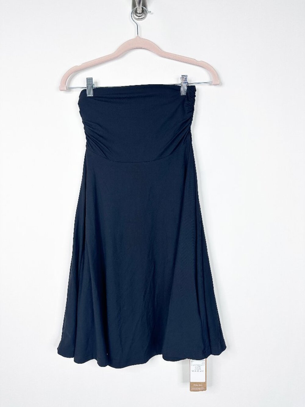 NWT OGL Move Black Eco-SkinKiss® Flowy Side Ruched A-line Midi Skirt XS - Picture 3 of 13